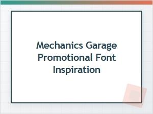 Garage Promotional Font Inspiration for Mechanics